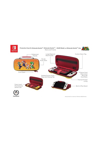 Powera Slim Travel Pro Case For Nintendo Switch Oled - Hard Shell, Protective Gaming Case