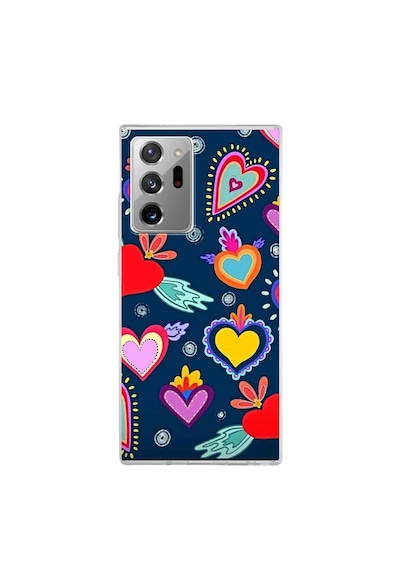 Samsung Galaxy Note 20 Ultra İle Uyumlu 1mm Slim Fit Retro Colors 3 Baskılı Şeffaf Kılıf Şeffaf