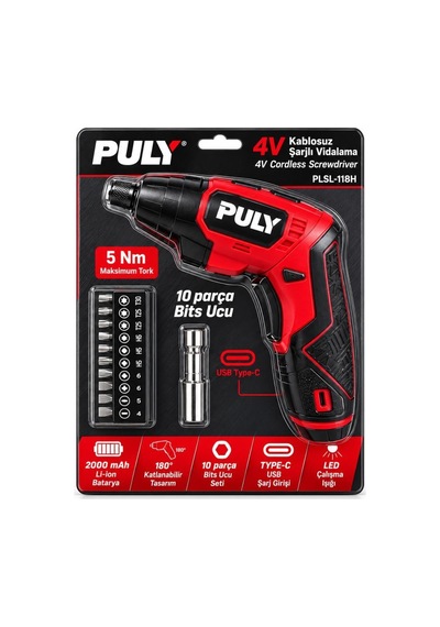 Puly Plsl-118H Akülü Vidalama Seti