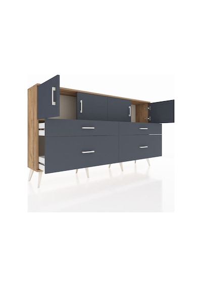 Arges Konsol 2 Raflı 4 Çekmeceli 4 Kapaklı 176x30x99 Çam-antrasit Çam-antrasit Arges Konsol 2 Raflı 4 Çekmeceli 4 Kapaklı 176x30x99 Çam-antrasit Çam-antrasit