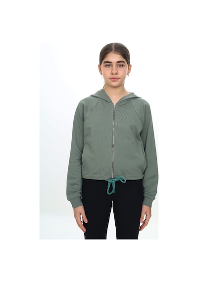 Toontoy Kız Çocuk Kapüşonlu Fermuarlı Reglan Kol Örme Hırka - Beli Ayarlanabilir Kordonlu & 2 İplik Yeşil Toontoy Kız Çocuk Kapüşonlu Fermuarlı Reglan Kol Örme Hırka - Beli Ayarlanabilir Kordonlu & 2 İplik Yeşil