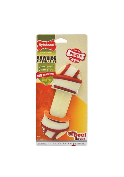 Nylabone Biftek Aromalı Kauçuk Sert Düğümlü Kemik Köpek Oyuncağı 18 Cm L