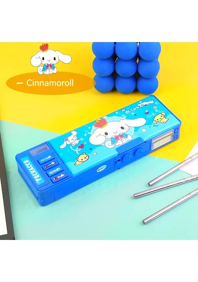 Sanrio Cinnamoroll Çok Fonksiyonlu Şifreli Kalem Kutusu Mavi Kuromi Kalemlik Sanrio Kore Tarzı Mavi