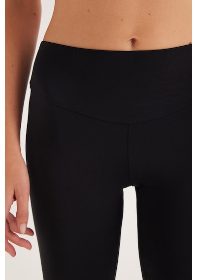 Tudors Kadın Süper Slim Beli Lastikli İnterlok Standart Boy Normal Siyah Tayt-33526 siyah