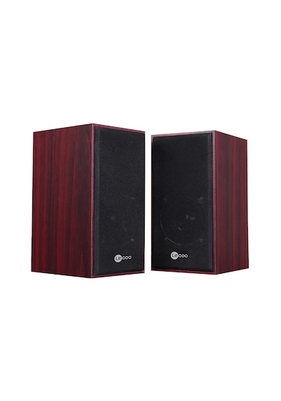 Lecoo   Ds105 6w Ahşap Gövdeli Masaüstü Stereo Hoparlör - Usb + 3.5mm Jack Girişli Pc Hoparlörü