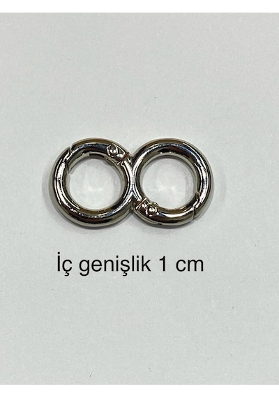 Karantuhafiye Çanta Halkası Yaylı İkili Model 1 Cm Gümüş Gümüş