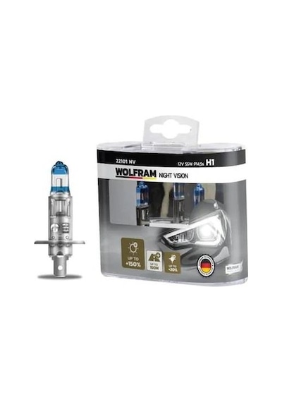Wolfram 12v H1 Ampul 55w +%150 Fazla Işık Nıght Vısıon 2 Ad