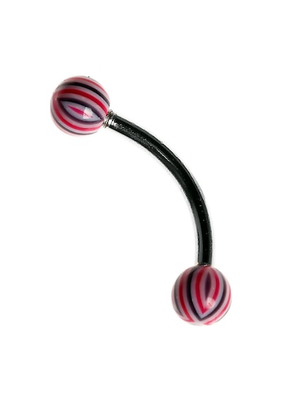 Tdgr00862 Curved Barbel 316 L Bioplast Piercing K7 Çok Renkli