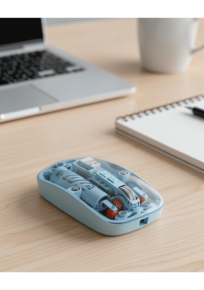 Mavi Kablosuz Mouse Bluetooth Usb Çift Mod Bağlantılı Diğer