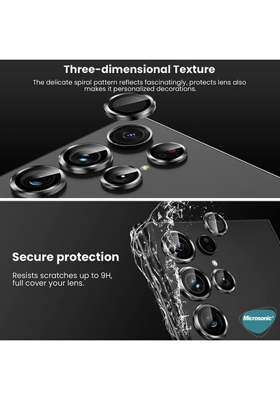 Microsonic Samsung Uyumlu Galaxy S26 Ultra Tekli Kamera Lens Koruma Camı Siyah