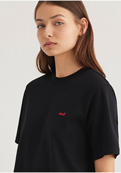Mavi Kısa Kollu Siyah Kadın T-shirt M1612122-900 SIYAH