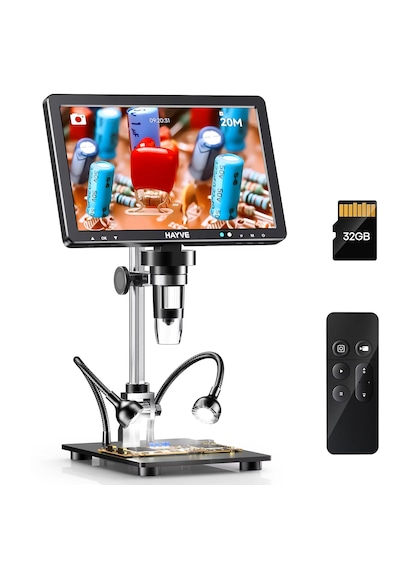 10.1 İnç Dm12 Hdmı Dijital Mikroskop 2000x Zoom 8 Led 20mp Tv