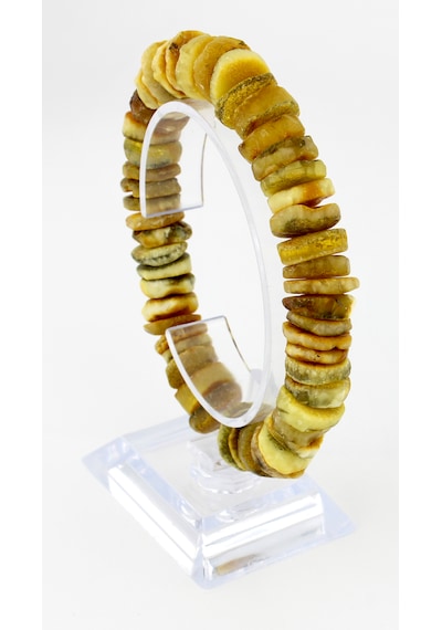 Kehribar Bileklik Amorf Tasarım Ambergold Blk23-129 Çok Renkli