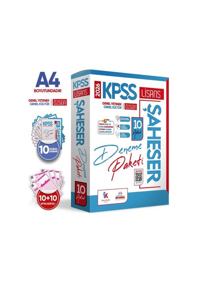 2026 KPSS GYGK ŞAHESER Türkiye Geneli Kurumsal 10lu Dijital Çözümlü Paket Deneme