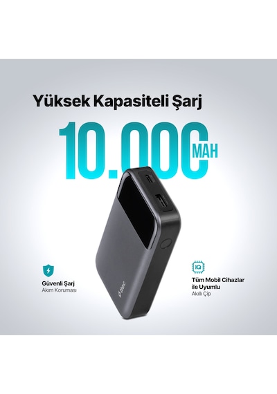 Ttec 2BB214 Recharger Pro LCD 10.000 mAh PD 30W Taşınabilir Hızlı Şarj Aleti/Powerbank