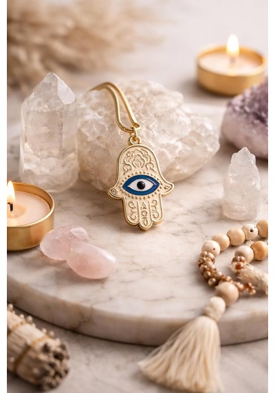 Fatma Eli Nazar Dikiz Aynası Süsü Evil Eye Araba Aynası Aksesuarı, Hamsa Nazar Boncuğu Araç İç Dekorasyonu 100CM-36W - 220V Standart