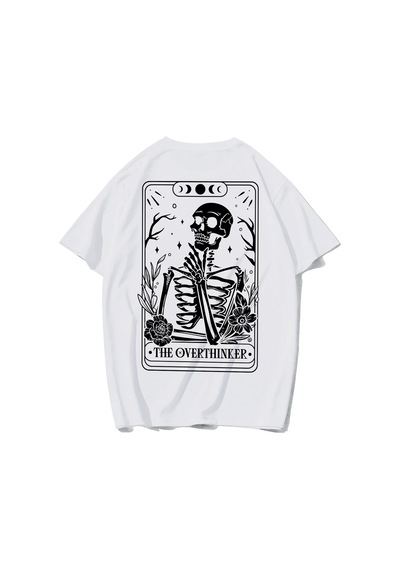 Brz Collectıon Brz Collection Unisex Oversize The Overthinker T-shirt Beyaz