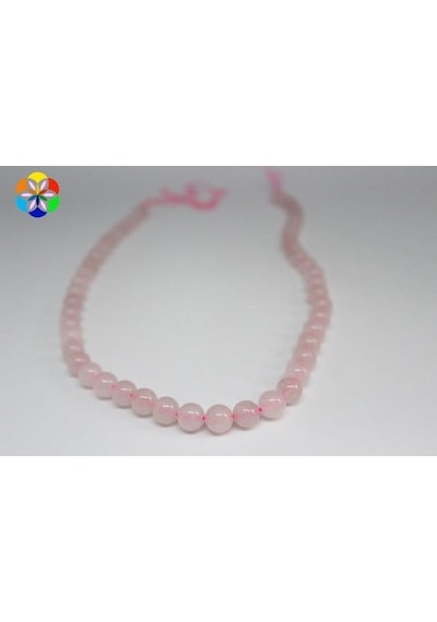 Pembe Kuvars Taşı YARIM Dizi 8mm (18cm uzunluğundadır)