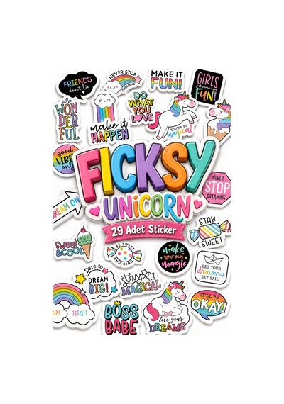 Unicorn Tek Boynuzlu At Sticker Seti - 29 Adet Etiket Çıkartma Diğer