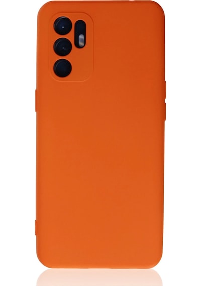 Newface - 92 - Oppo Reno 6 Kılıf Nano İçi Kadife Silikon - Aconcept - - Turuncu