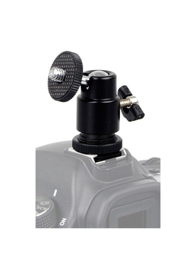 360 Derece Döner Başlıklı Metal Tripod Bilyalı Top Kafa Adaptörü Hot Shoe Bağlantılı Kamera Ve Işık İçin