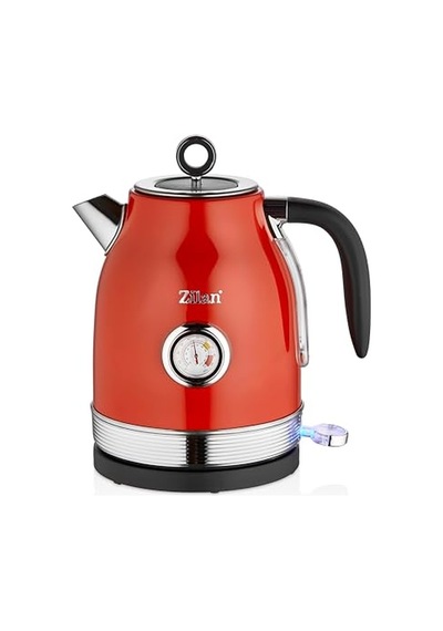 Zln7033 60'li Yılların Retro Su Isıtıcısı, 1,7 Litre,%100 Bpa İçermez, 2000 Watt, Paslanmaz Çelik İç Kısım,
