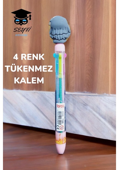 4 Renkli Tükenmez Kalem Anime Modeller 1 Adet Siyah