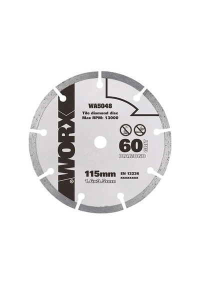 Worx Wa5048 115x9,5mm Fayans, Seramik, Mermer Kesme Soketli Elmas Daire Testere Bıçağı Fr Wa5048