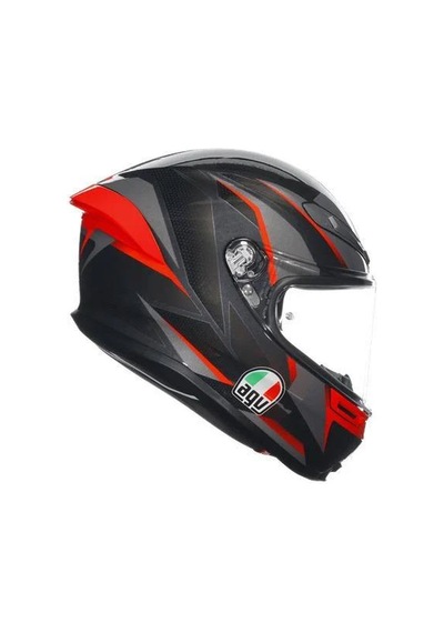 Agv K6 S Slashcut Black Grey Red Kask Renkli