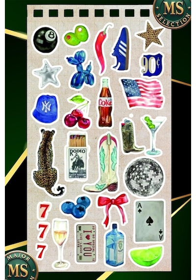 Vintage Karışık Sticker Seti 25'li Laptop Tablet Defter Sticker Paketi
