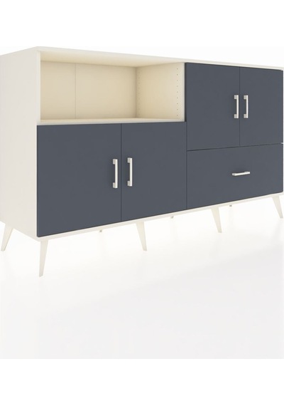 Hyperion Konsol 4 Raflı Tek Çekmeceli 4 Kapaklı 176x44x99 Aytaşı- Aytaşı-antrasit Hyperion Konsol 4 Raflı Tek Çekmeceli 4 Kapaklı 176x44x99 Aytaşı- Aytaşı-antrasit