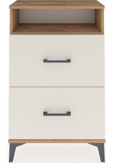 Arges Komodin Tek Raflı 2 Çekmeceli 60x30x96 Çam-aytaşı Çam