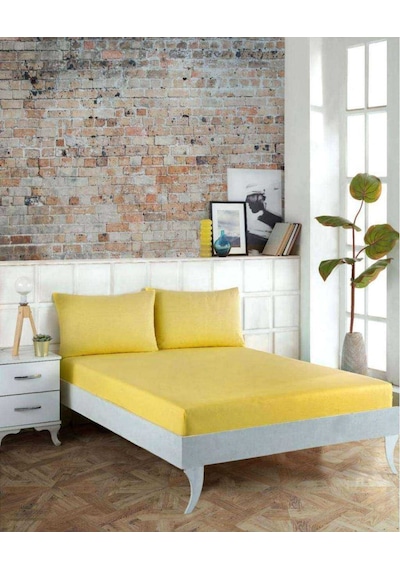 Nivemeshome 160x200 Sarı Lastikli Çarşaf Seti