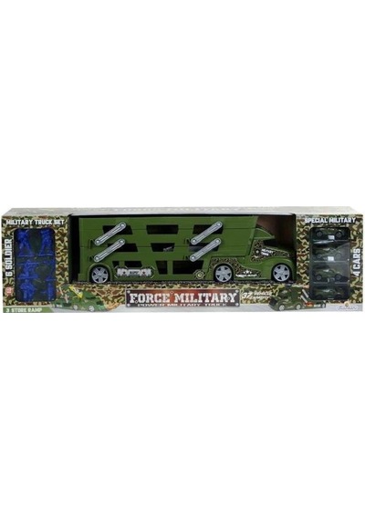King Toys Arabalı Asker Aksesuarlı 3 Katlı Taşıyıcı Askeri Tır Lal 1111