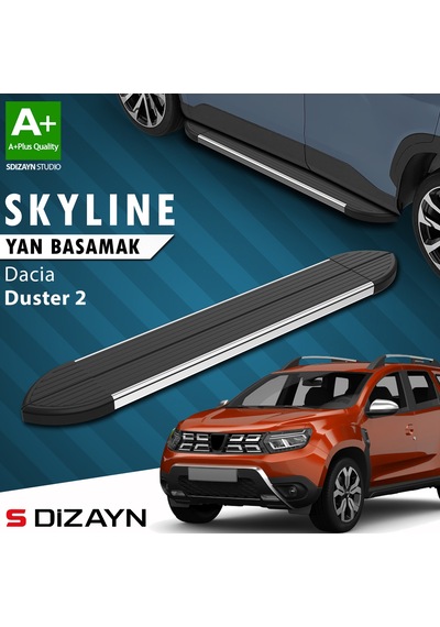 S-dizayn Dacia Duster 2 Skyline Krom Yan Basamak 183 Cm 2018-2023 A+ Kalite