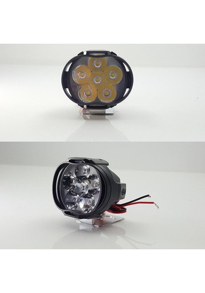 2 Adet Motosiklet Scooter Led Sis Farı Çakar Ve Sabit Mod 6 Ledli Sts Oto Aksesuar