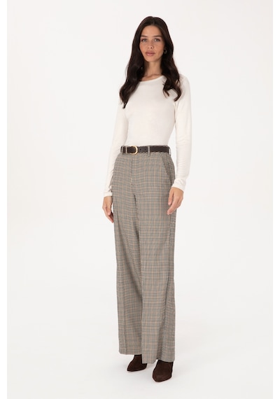 U.S. Polo Assn. Kadın Kahverengi Loose Fit Kanvas Pantolon 50315923-VR029