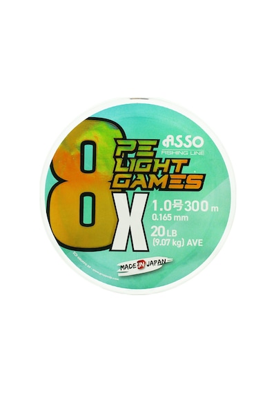 Asso 8x Light Games Pe 8 Örgü Spin İp Misina 300mt Multicolor 1.2 Pe