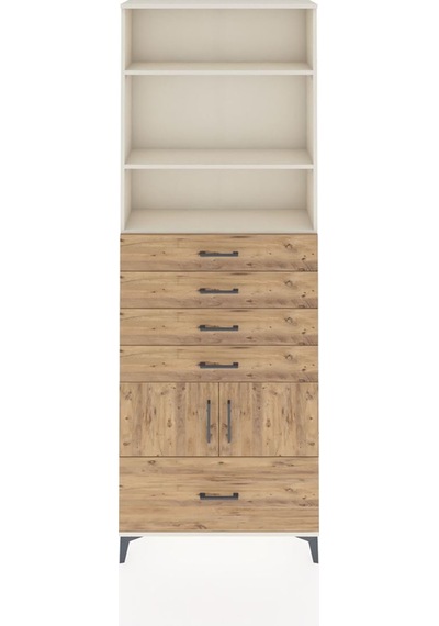Arges Dolap 4 Raflı 5 Çekmeceli 2 Kapaklı 88x30x243 Aytaşı-çam Aytaşı