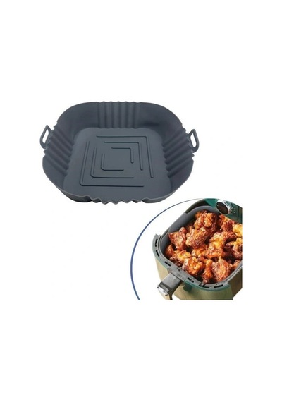 Buffer Renkli Isıya Dayanıklı Yıkanılabilir Silikon Fırın Airfryer Kare Model Pişirme Matı 20 Cm