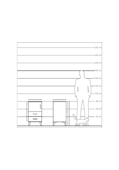 Kronos Komodin 2 Raflı 2 Çekmeceli Tek Kapaklı 44x59x80 Çam-a... Çam