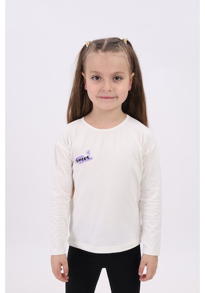 Toontoy Kids Toontoy Kız Çocuk Sweet Baskılı Tişört Ekru