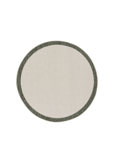 Sisalux 3090 Krem Yeşil Yuvarlak Sisal Dokuma Jüt Kilim Hav Toz Vermez Mutfak Oturma Odası Halısı Krem - Yeşil