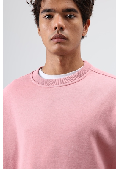 Vamos Basic Oversize Yıkamalı Sweatshirt Somon