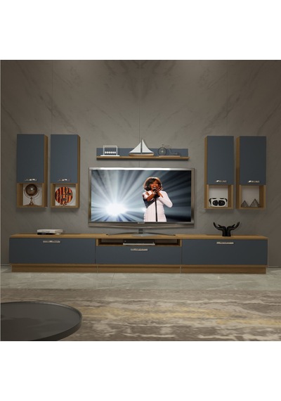 Decoraktiv Trendstyle 8da Mdf Tv Ünitesi Tv Sehpası - Pera Antrasit Antrasit - Açık Ceviz Decoraktiv Trendstyle 8da Mdf Tv Ünitesi Tv Sehpası - Pera Antrasit Antrasit - Açık Ceviz