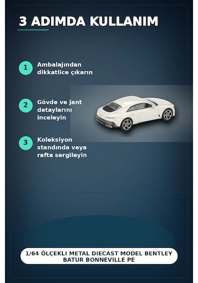 1/64 Ölçekli Metal Diecast Model Bentley Batur Bonneville Pearl Araba Koleksiyon Bx-313379