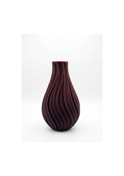 Modern Spiral Tasarım 3d Baskı Dekoratif Vazo 21 Cm Vişne Çürüğü