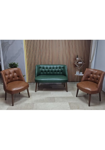 Azra Mobilya Deri Çay Seti Koltuk Takımı - Bekleme Salonu - Cafe Mobilya - Ofis Mobilya - Balkon Mobilya Yeşil-taba Azra Mobilya Deri Çay Seti Koltuk Takımı - Bekleme Salonu - Cafe Mobilya - Ofis Mobilya - Balkon Mobilya Yeşil-taba