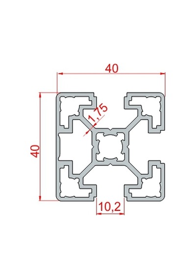 Doğuş Kalıp 40x40 Tek Tarafı Kapalı Sigma Profil