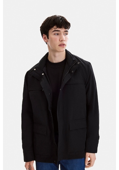 Back And Bond Siyah Regular Fit Uzun Ceket Çok Renkli